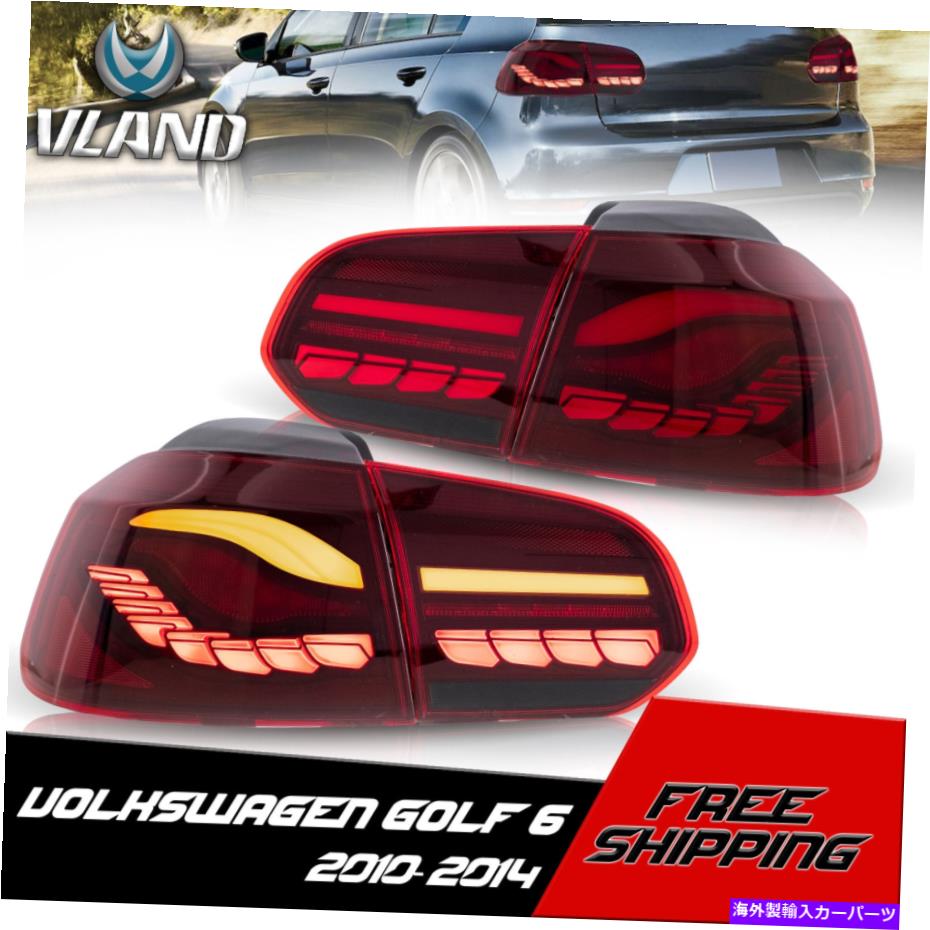 USテールライト VWゴルフMK6 2010-2014桜の赤い背面ライトのためのVland LEDテールライト VLAND LED Tail Lights For VW GOLF MK6 2010-2014 Cherry Red Rear Light【並行輸入品】｜Us Custom Parts Shop USDM