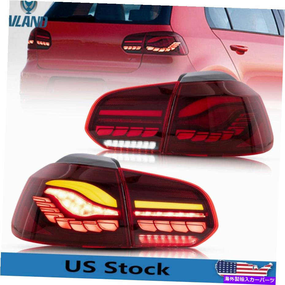 USテールライト VW volkswagenゴルフ6 mk 6 GTI 2010-2014ペア VLAND LED Red Rear Tail Lights For VW Volkswagen Golf 6 MK 6 GTI 2010-2014 Pair【並行輸入品】
