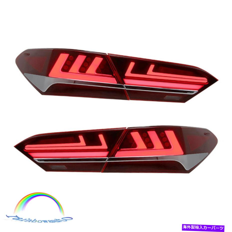 USテールライト 2018年トヨタカムリLEDリアランプLED Taillightアセンブリを導きました New A Pair For 2018 Toyota Camry LED Rear Lamps LED Taillight Assemblies Red【並行輸入品】