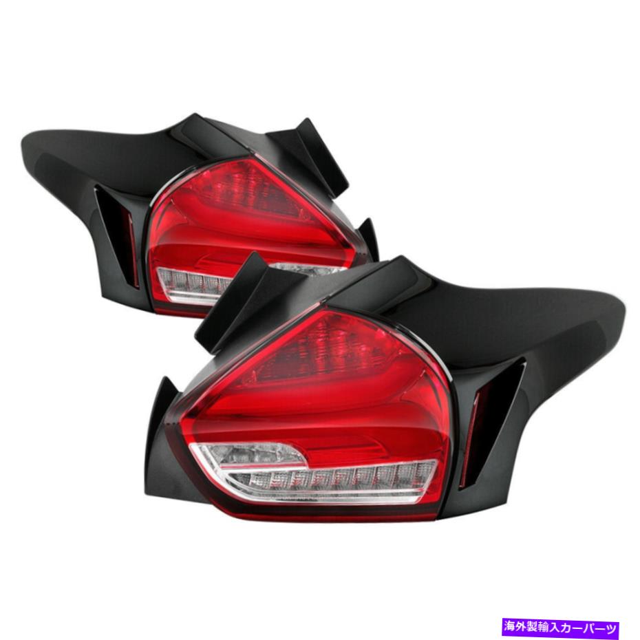 USテールライト フォード15-18フォーカス5drハッチバックシーケンシャル信号LED赤クリアテールライト Ford 15-18 Focus 5dr Hatchback Sequential Turn Signal LED Red Clear Tail Lights【並行輸入品】