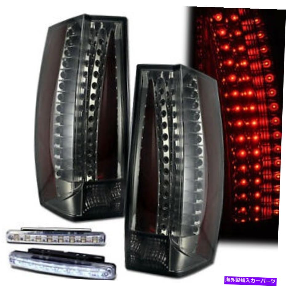 USテールライト 2007-2010 Chevy Tahoe /郊外のリアブレーキテールライトスモーク+ LEDバンパーランニング 2007-2010 CHEVY TAHOE/SUBURBAN REAR BRAKE TAIL LIGHTS SMOKED+LED BUMPER RUNNING【並行輸入品】