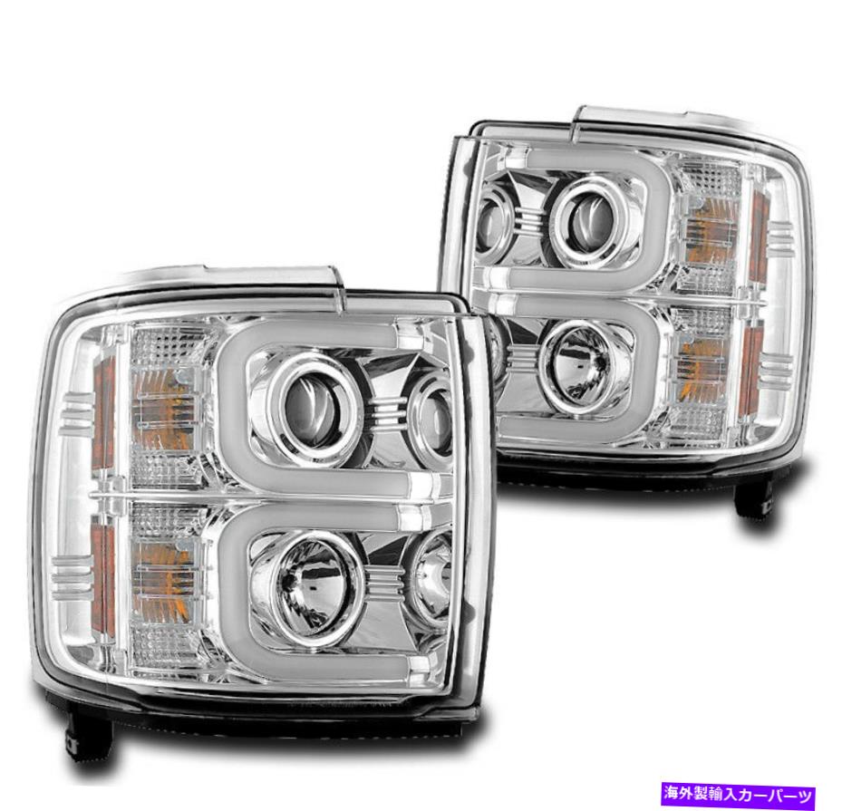 USテールライト 2015-2016 Chevy Silverado 2500HD / 3500HD LED DRLストリッププロジェクターヘッドライトクロム 2015-2016 CHEVY SILVERADO 2500HD/3500HD LED DRL STRIP PROJECTOR HEADLIGHT CHROME【並行輸入品】|Us Custom Parts Shop USDM