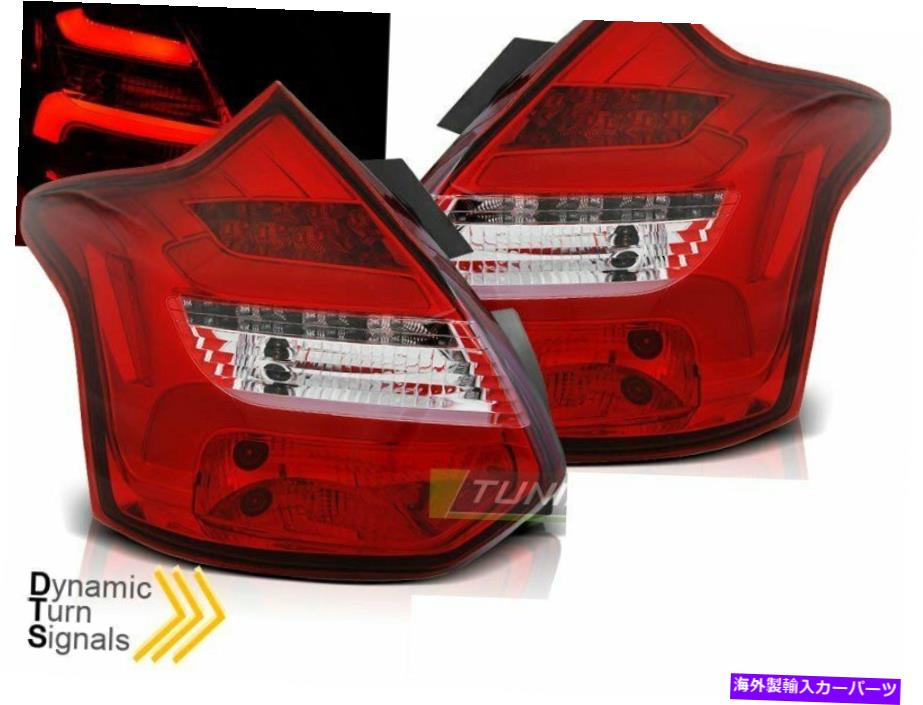 USテールライト LEDテールライトフォードフォーカス311-2014ハッチバック赤ホワイト動的ターン信号F LED Tail Lights FORD Focus 3 2011-2014 Hatchback Red White Dynamic turn signal F【並行輸入品】