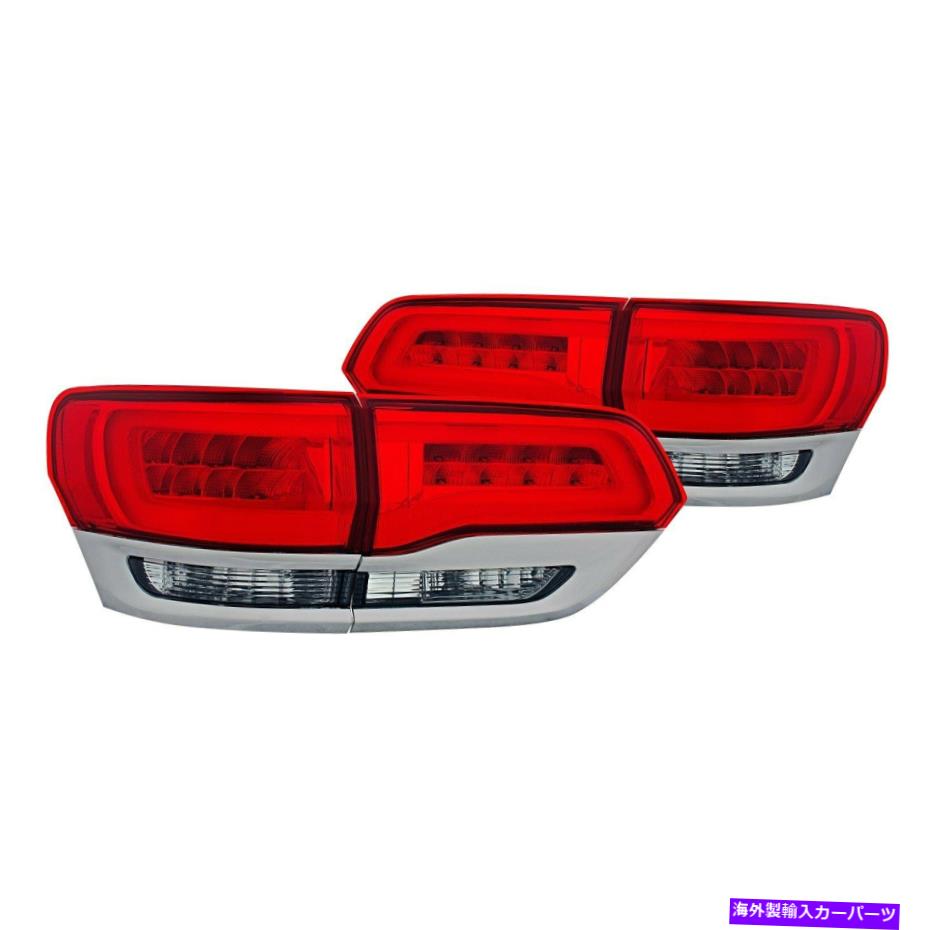 【楽天市場】USテールライト ジープグランドチェロキー1417 CGクローム/赤い繊維光学LEDテールライト For Jeep Grand