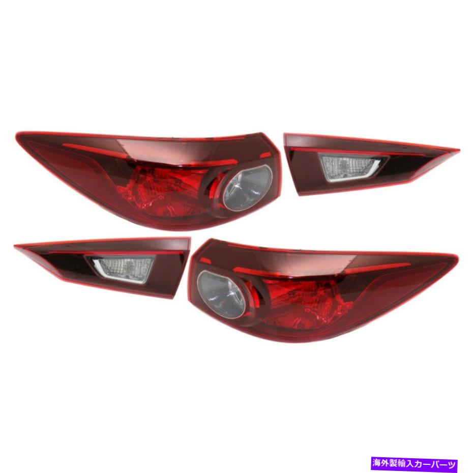 USテールライト 2014-2016 Mazda 3のテールライト4 LHとRHの内側と外側のセダンカーパのセット Tail Light For 2014-2016 Mazda 3 Set of 4 LH and RH Inner and Outer Sedan CAPA【並行輸入品】