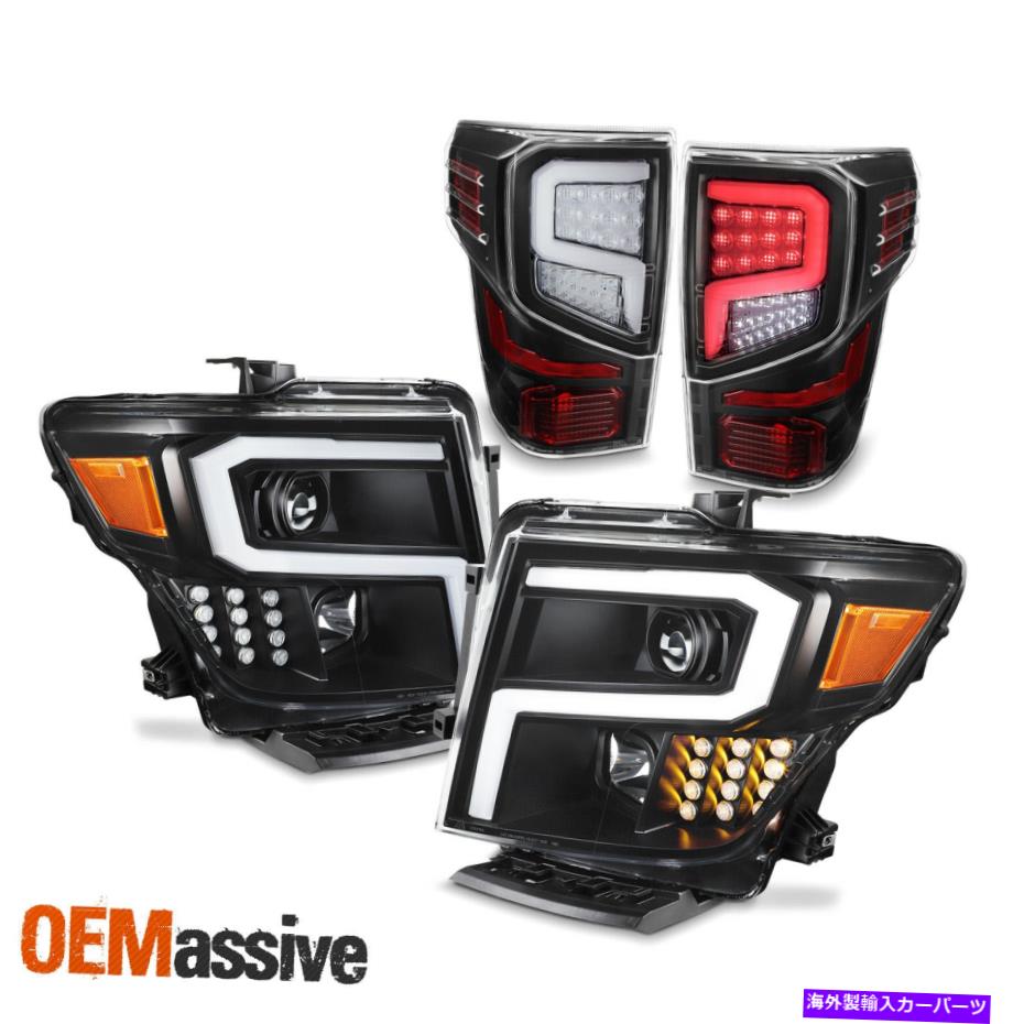 USテールライト 2016-2021日産タイタンLEDテールライト+ヘッドライトコンボアセンブリ - ブラック For 2016-2021 Nissan Titan LED Tail Lights + Headlights Combo Assemblies - Black【並行輸入品】