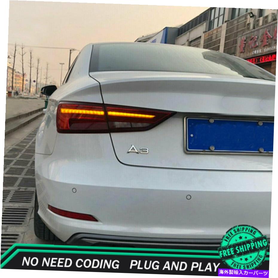USテールライト Audi A3 / S3 LEDテールライト2014-2019赤いLED後部ランプダイナミックのためのフィット Fit For Audi A3/S3 LED Tail light 2014-2019 Red LED Rear Lamp Dynamic【並行輸入品】