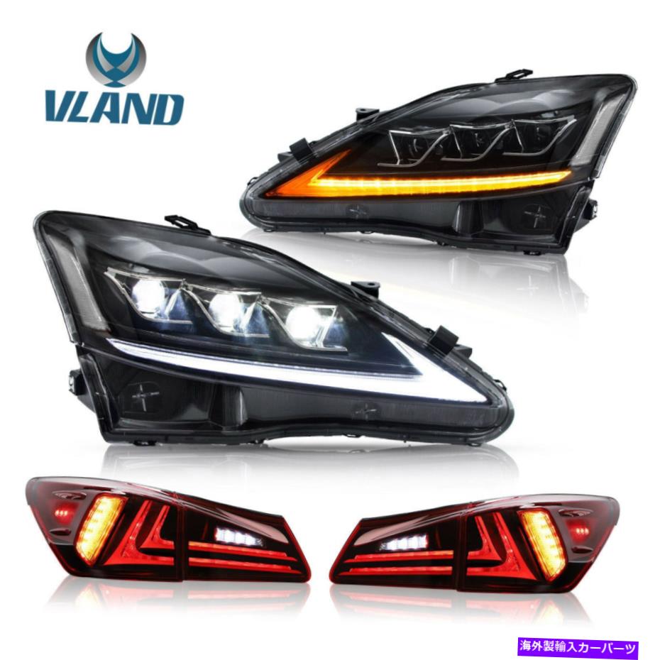 USテールライト Vland LEDのヘッドライト＆テールライトがLexus IS250 ISF 2006-2013アセンブリ VLAND LED Headlights & Tail Lights For Lexus IS250 IS350 ISF 2006-2013 Assembly【並行輸入品】