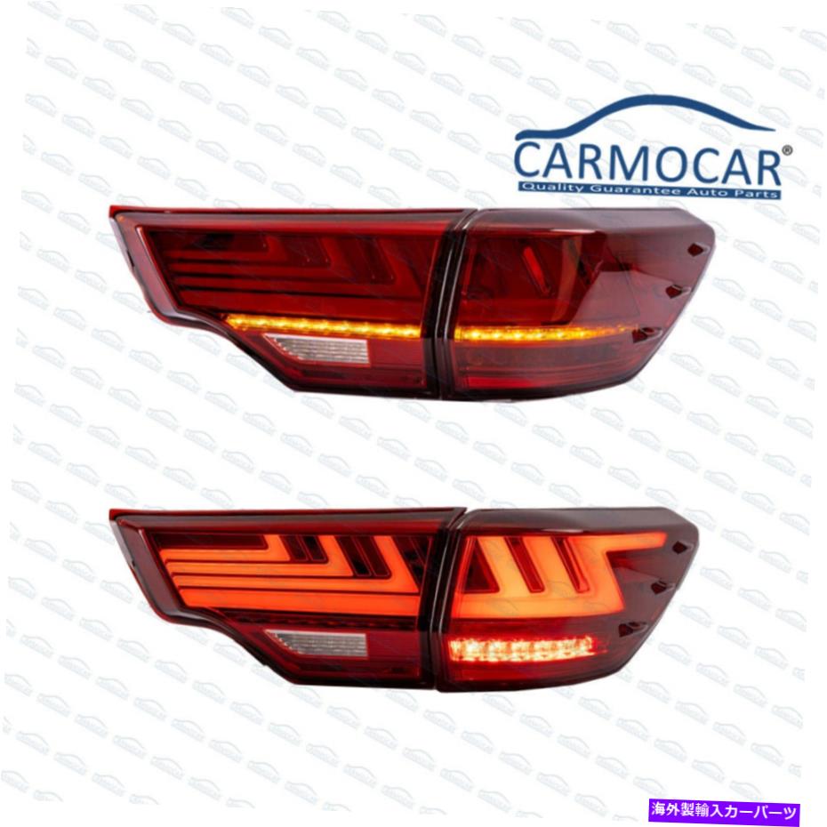 USテールライト 新しい赤クリアペアLEDテールライトシーケンシャル信号は14-18トヨタハイラのためのフィット New Red Clear Pair LED Tail Light Sequential Signal Fits for 14-18 Toyota Highla【並行輸入品】
