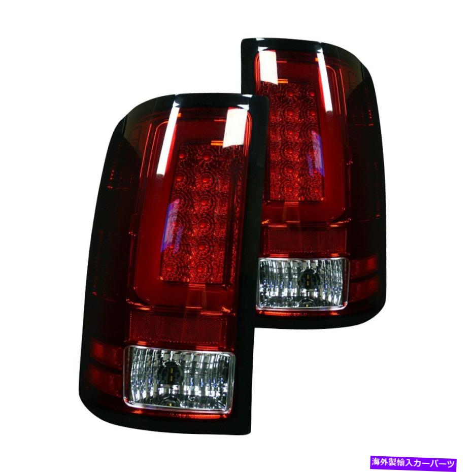 USテールライト GMC Sierra 3500 HD 07-14 RECON CHROME / RED光ファイバーLEDテールライト For GMC Sierra 3500 HD 07-14 Recon Chrome/Red Fiber Optic LED Tail Lights【並行輸入品】