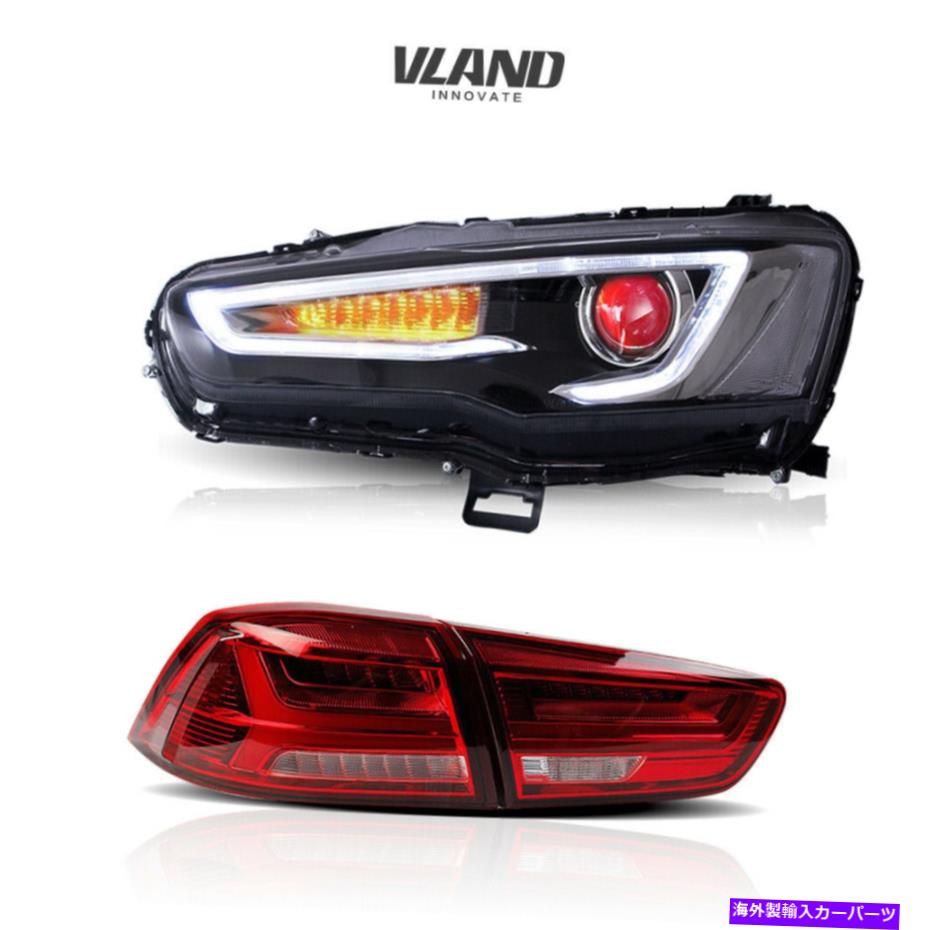 USテールライト Mitsubishi Lancer Evo X 2008-2017のためのVland LEDのヘッドライト+テールライト VLAND LED Headlights+Tail lights For Mitsubishi Lancer EVO X 2008-2017 Assembly【並行輸入品】