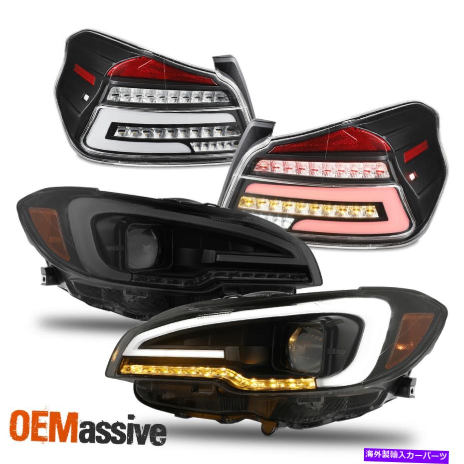 USテールライト 15-21 WRX BLKスモークLED DRLシーケンシャルプロジェクターヘッドライト+ LEDテールライト For 15-21 WRX Blk Smoke LED DRL Sequential Projector Headlight+LED Tail Light【並行輸入品】