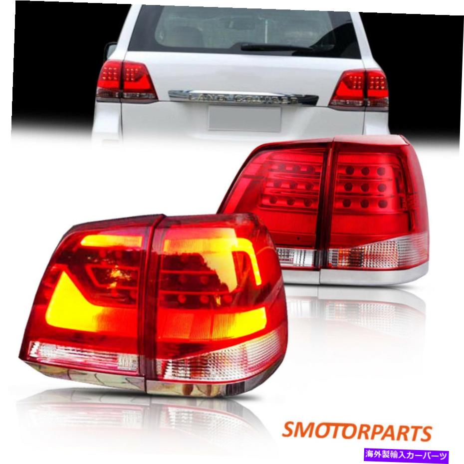 USテールライト 左右サイドLEDテールライトレッドクリアランプフィット08-11トヨタランドクルーザー Left & Right Side LED Tail Lights Red Clear Lamp Fit 08-11 Toyota LAND CRUISER【並行輸入品】
