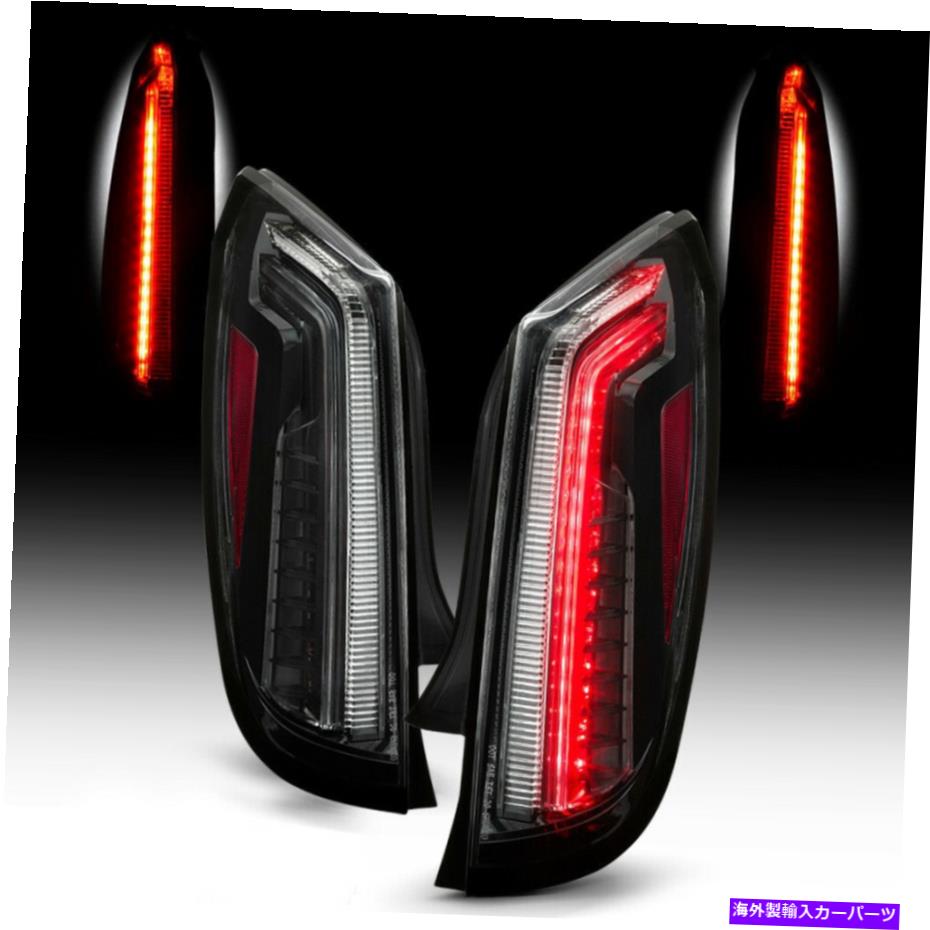 USテールライト [ブラックベゼル] LEDストリップテールライトブレーキ信号ランプペアフィット13-17キャデラックXTS [BLACK BEZEL] LED Strip Tail Light Brake Signal Lamp Pair Fit 13-17 Cadillac XTS【並行輸入品】
