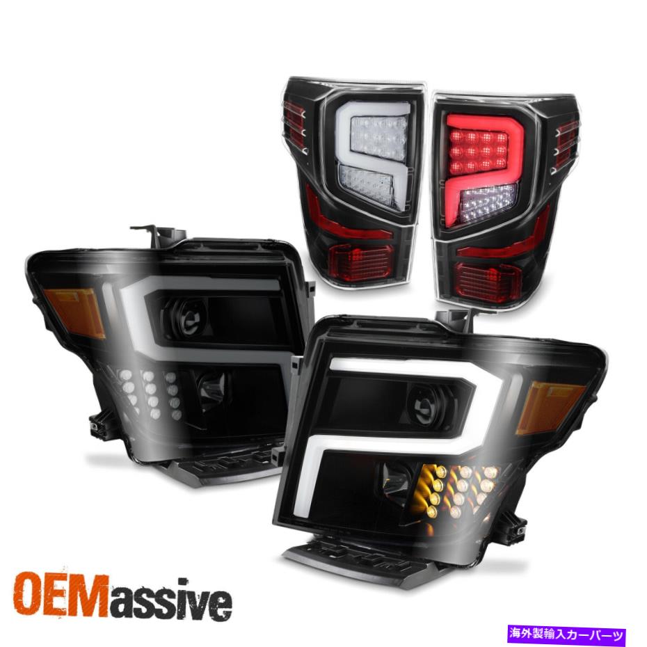 USテールライト 2016-2021日産チタンLEDスイッチバックライトチューブヘッドライト+テールライト For 2016-2021 Nissan Titan LED Switchback Light Tube Headlights + Tail Lights【並行輸入品】