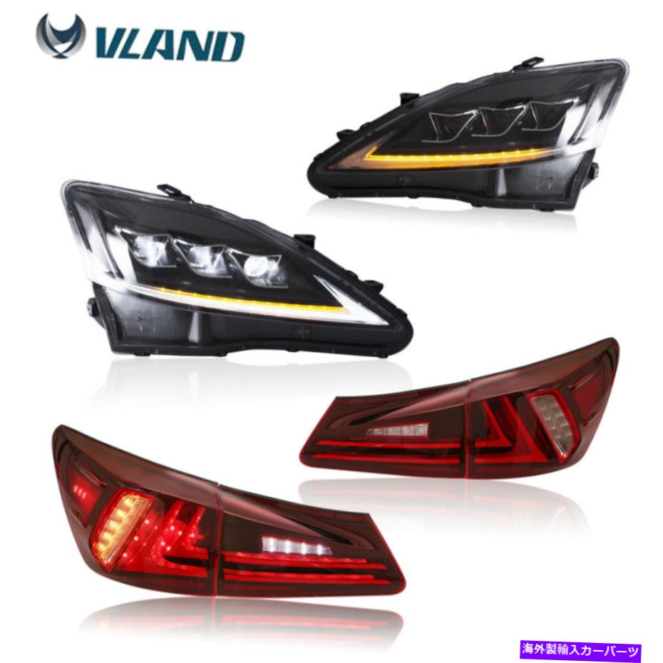 USテールライト LH + RH LEDのヘッドライトは2006-2012 LEXUS IS250 350のためのLEDの赤いテールライトがFです。 LH+RH LED Headlights LED Red Tail lights for 2006-2012 Lexus IS250 350 IS F【並行輸入品】｜Us Custom Parts Shop USDM