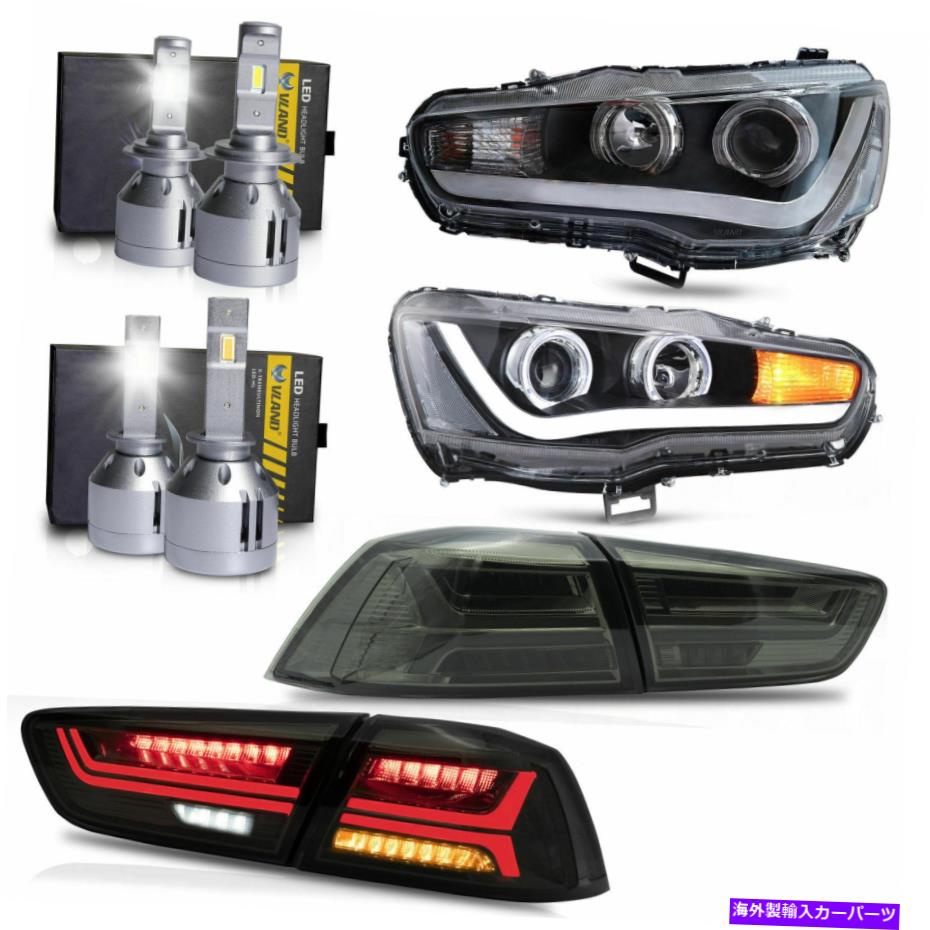 USテールライト LEDデュアルビームヘッドライト+煙タレイト+ VLAND H1＆H7 LED 08-17ランサー LED DUAL BEAM Headlights+SMOKE Taillights+VLAND H1&H7 LED Bulb for 08-17 Lancer【並行輸入品】 100,924円