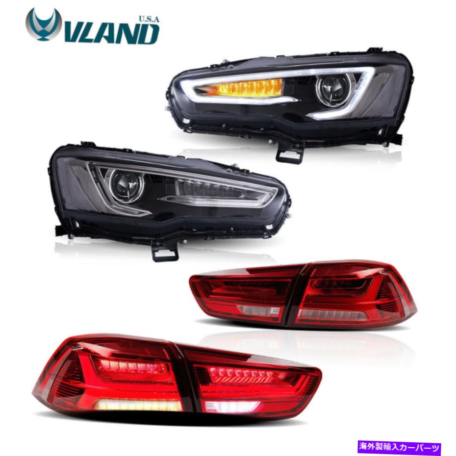 USテールライト Mitsubishi Lancer Evo 2008-2017のためのVland Ledヘッドライト＆テールライトアウディスタイル VLAND LED Headlights&Tail Lights Audi Style For Mitsubishi Lancer EVO 2008-2017【並行輸入品】｜Us Custom Parts Shop USDM