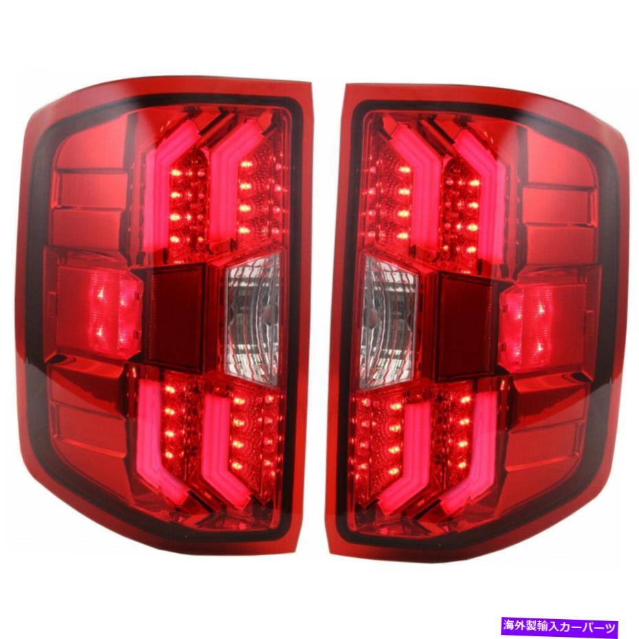USテールライト GMC Sierra 3500 HDテールライト2015 2016 Pair LEDクロムインテリア For GMC Sierra 3500 HD Tail Light 2015 2016 Pair LED Chrome Interior【並行輸入品】