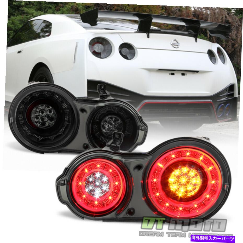 USテールライト 2009-2017 GT-R R R 35 GODZILLA GT1 / GT3フルLEDテールライトブレーキランプ Smoke For 2009-2017 GT-R R35 Godzilla GT1/ GT3 Full LED Tail Lights Brake Lamps画像
