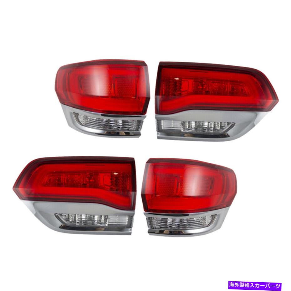 USテールライト テールライトがフィット2014-2019ジープグランドチェロキー4 PC TaillampsセットW / Chrome Trim Tail Lights fits 2014-2019 Jeep Grand Cherokee 4 Pc Taillamps Set w/ Chrome Trim【並行輸入品】