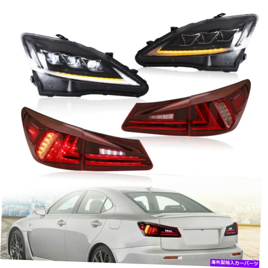 USテールライト 06-12 LEXUS IS250 ISF PLUS-N-PLAYのためのLEDのヘッドライト＆レッドテールライトを設定します Sets LED Headlight & Red Taillight for 06-12 Lexus IS250 IS350 ISF Plug-n-play【並行輸入品】