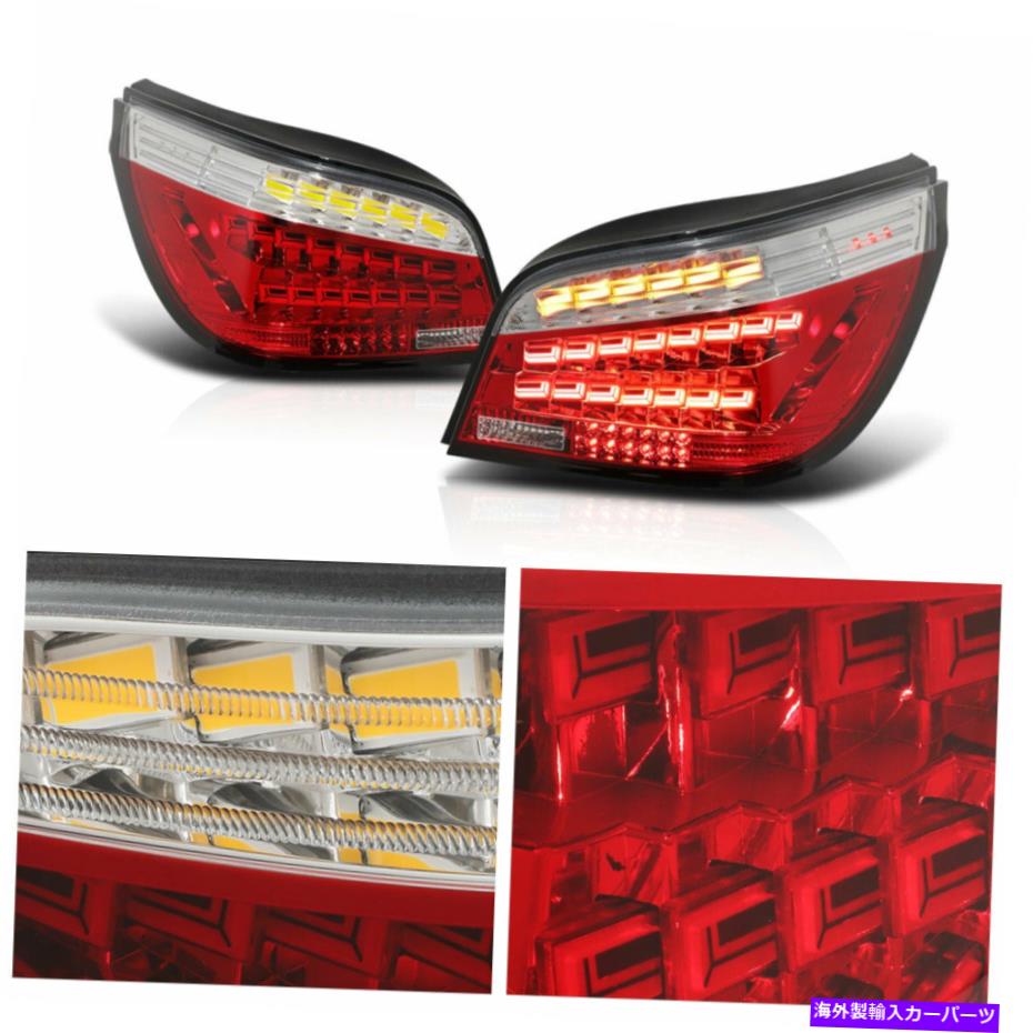 USテールライト （OLEDシーケンシャル信号）04-07 BMW 5シリーズE60のための赤/クリアテールブレーキライト (OLED SEQUENTIAL SIGNAL) Red/Clear Tail Brake Lights for 04-07 BMW 5-Series E60【並行輸入品】