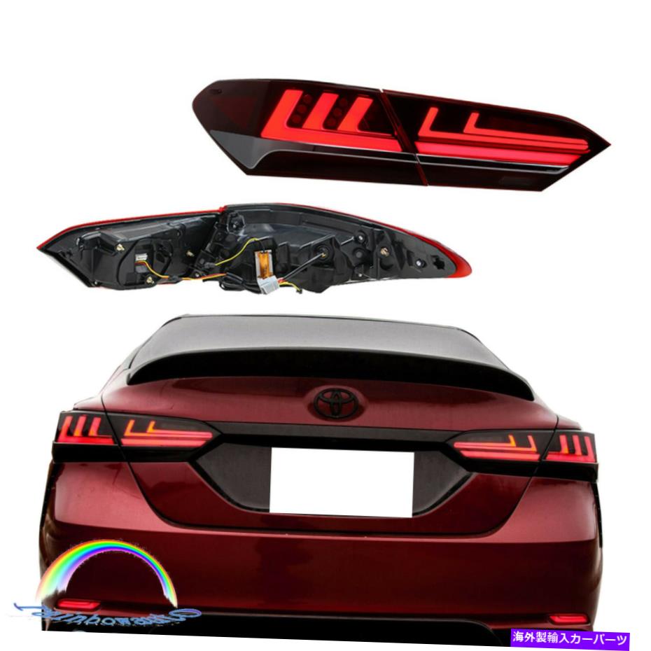 USテールライト 2018年トヨタカムリ4ドアLEDランプアセンブリLEDテールライトリアダークスモーク For 2018 Toyota Camry 4-Door LED Lamps Assembly LED Tail Lights Rear Dark Smoke【並行輸入品】
