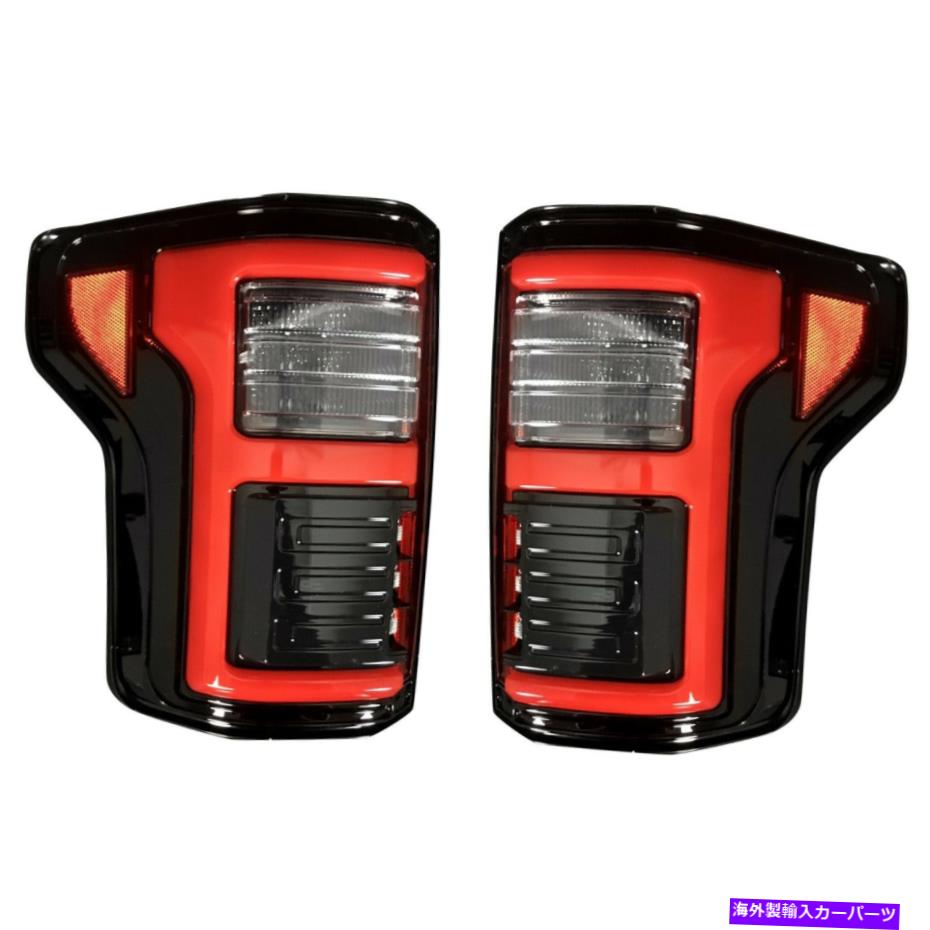 USテールライト 15-17フォードF150 17-18ラプターブラック/スモークファイバーテールライト264268LEDBK Recon For 15-17 Ford F150 17-18 Raptor Black/Smoke Fiber Tail Lights 264268LEDBK【並行輸入品】