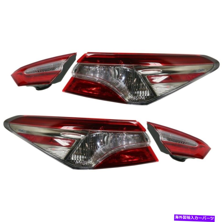USテールライト 2018年トヨタカムリSEのテールライト4カーパの左右の内側と外側のセット Tail Light For 2018 Toyota Camry SE Left and Right Inner and Outer Set of 4 CAPA【並行輸入品】