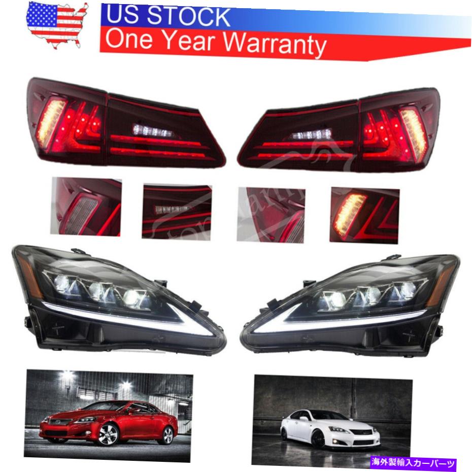 USテールライト 2006-2012 Lexus IS250 IS350のためのフルLEDヘッドライト＆スモークテールライトフィット Full LED Headlight & Smoked Tail Light Fit For 2006-2012 Lexus IS250 IS350 IS F【並行輸入品】