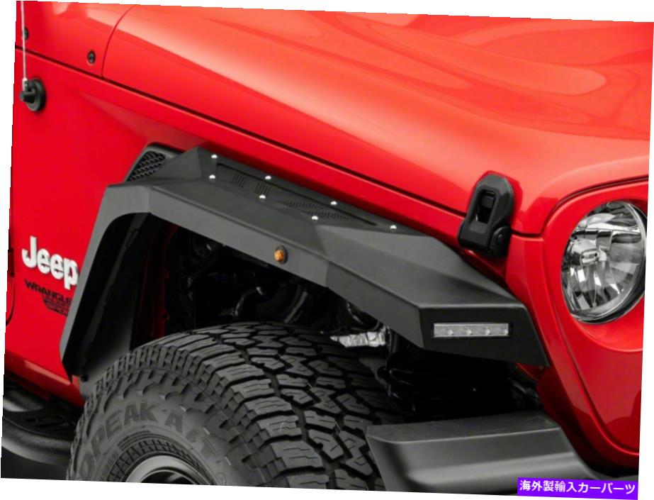 USテールライト LED DRLとマーカーライト付きBarricade Xシリーズフェンダーフレア。ブラックインサート Barricade X-Series Fender Flares with LED DRL and Marker Lights; Black Inserts;【並行輸入品】
