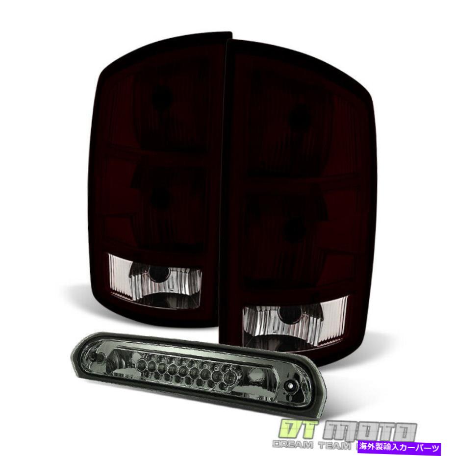 USテールライト 2002-2006ドッジRamピックアップトラックBLK色合いテールライト+フルLED 3RDブレーキランプ 2002-2006 Dodge Ram Pickup Truck Blk Tinted Tail Lights+Full LED 3rd Brake Lamps【並行輸入品】