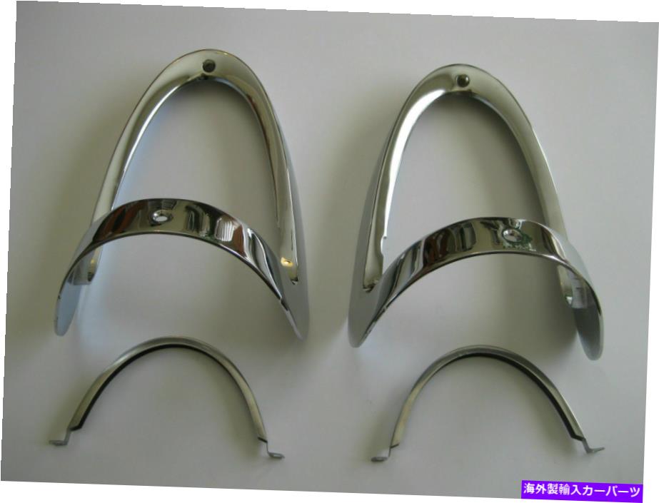 USテールライト 1955年55シェフテールライトクロームベゼルニューシボリーシボレー 1955 55 CHEV TAIL LIGHT CHROME BEZELS NEW CHEVY CHEVROLET【並行輸入品】