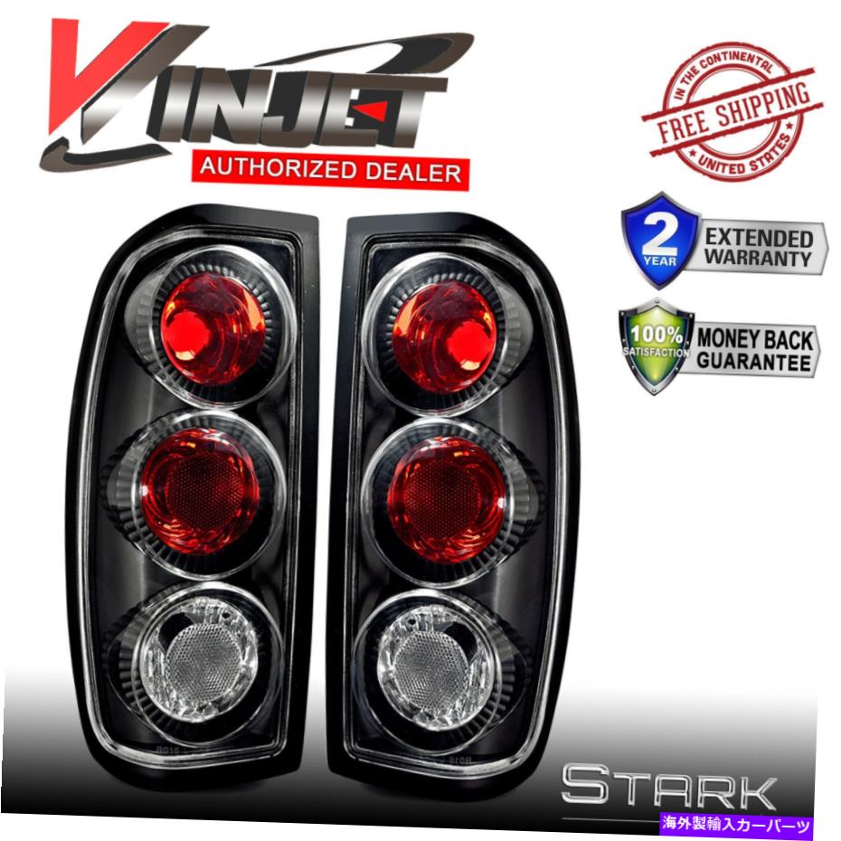 USテールライト フィット98-04フロンティアフィットテールライトブラッククリアレンズリアランプ - ペア Fit 98-04 Frontier Fit Tail Lights Black Clear Lens Rear Lamps - PAIR【並行輸入品】