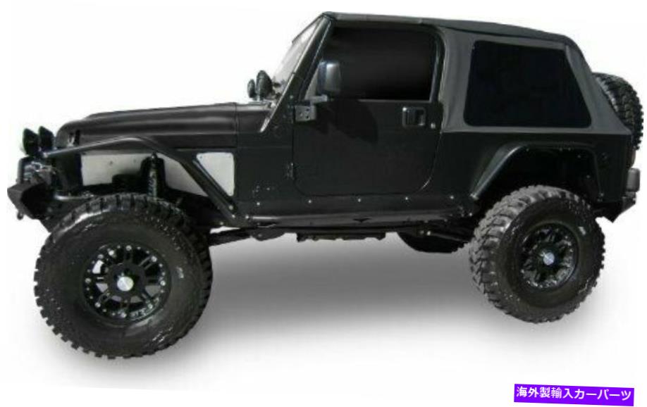 Soft Top 2004-2006ジープラングラー無制限のLJフレームレス砥石の柔らかいトップ帆布黒 2004-2006 Jeep Wrangler Unlimited LJ Frameless Bowless Soft Top Sailcloth Black【並行輸入品】
