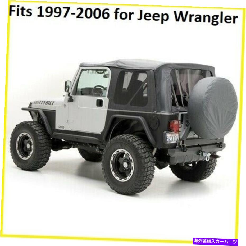Soft Top ジープwrangler tjのためのSMITTYBILTブラックの交換用ソフトトップ＆リア色合いの窓 Smittybilt Black replacement Soft Top & Rear Tinted Windows FOR Jeep Wrangler TJ【並行輸入品】
