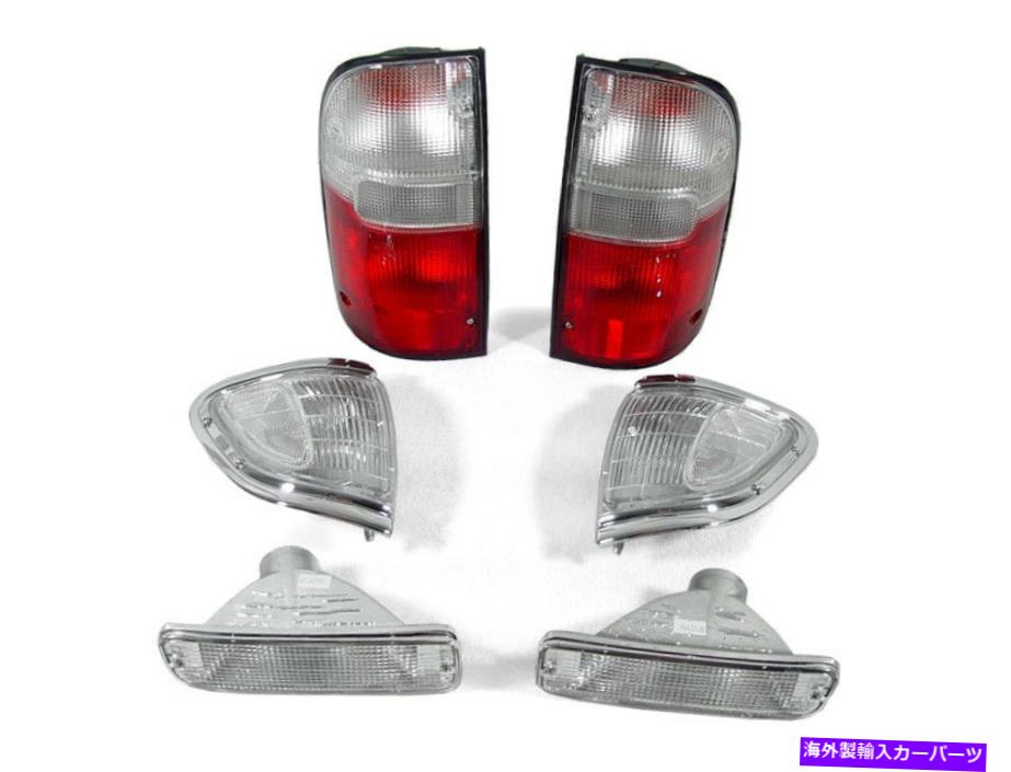 USテールライト 6PCデポ赤/クリアテール+コーナー+ 1995-1997のためのバンパーライトTOYOTA TACOMA 4WD 6PC DEPO Red/Clear Tail + Corner + Bumper Lights For 1995-1997 Toyota Tacoma 4WD【並行輸入品】