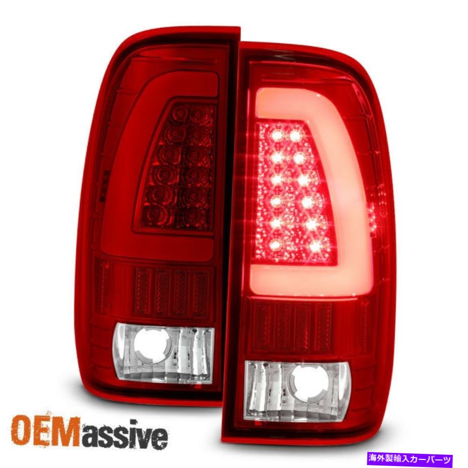 USテールライト フィット1997-2003フォードF150 1999-2007 F250 F350赤いクリアLEDチューブテールライトランプ Fit 1997-2003 Ford F150 1999-2007 F250 F350 Red Clear LED Tube Tail Lights Lamps【並行輸入品】