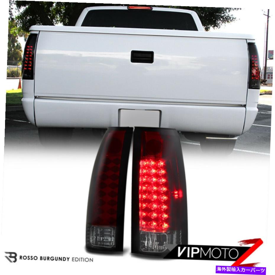 USテールライト 88-98 Chevy GMC C / K 1500 2500 3500 [チェリーレッド]煙LEDテールライトランプ For 88-98 Chevy GMC C/K 1500 2500 3500 [CHERRY RED] Smoke LED Tail Light Lamp【並行輸入品】