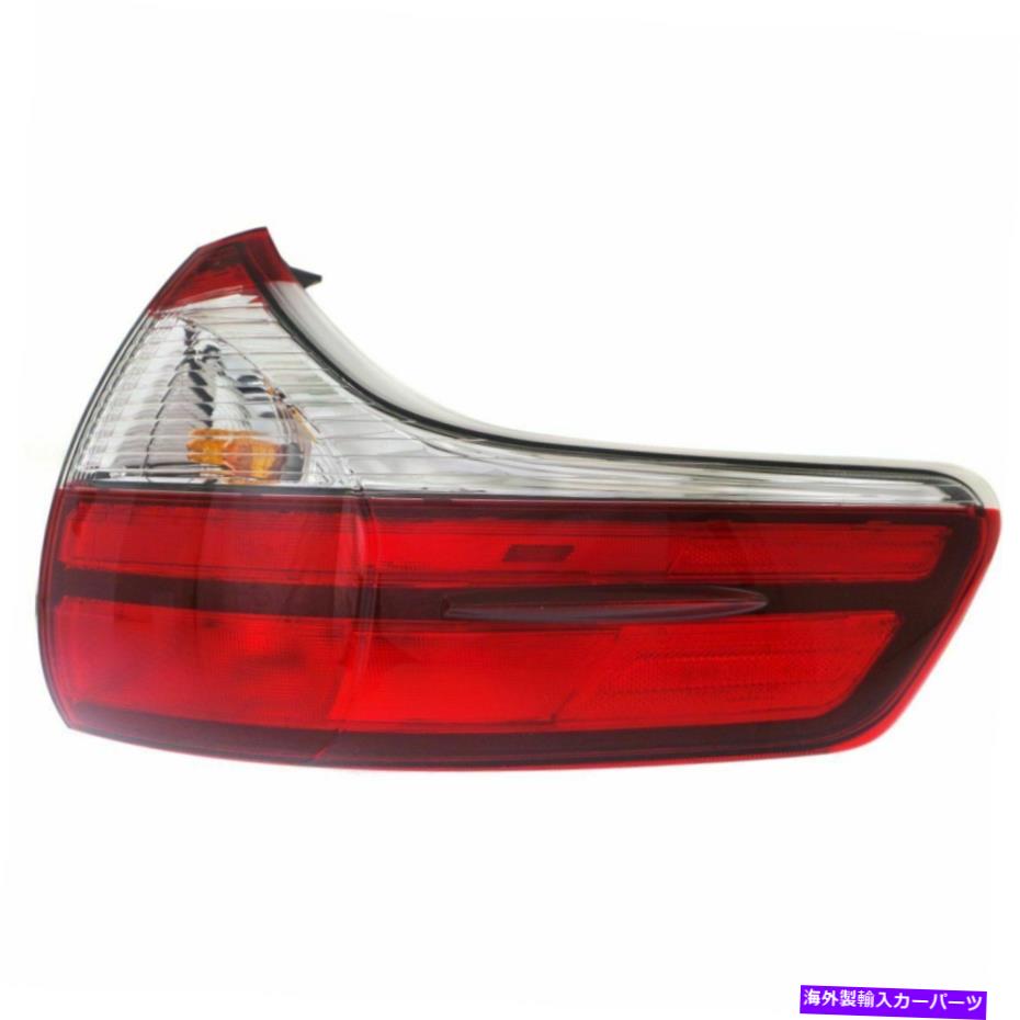USテールライト 2015年から2017年のLEDテールライトTOYOTA SINA right外側の透明/赤w /球根Capa LED Tail Light For 2015-2017 Toyota Sienna Right Outer Clear/Red w/ Bulbs CAPA【並行輸入品】