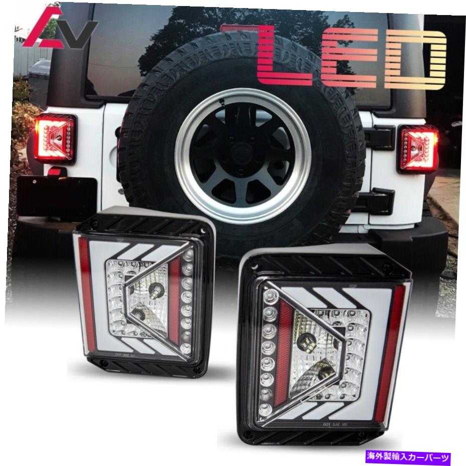 USテールライト Renegade 2007-2016 Jeep Wrangler LED Glow Bar Tail Lights - 光沢ブラック/クリア Renegade 2007-2016 Jeep Wrangler LED Glow Bar Tail Lights - Gloss Black/Clear【並行輸入品】