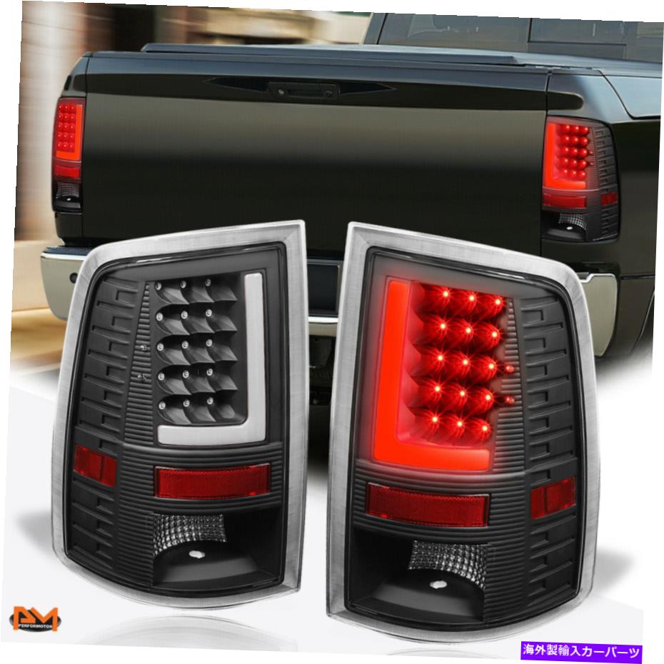 USテールライト 09-17ドッジRAMピックアップ3D LED L-BARテールライトリアブレーキ/リバースランプブラック For 09-17 Dodge Ram Pickup 3D LED L-Bar Tail Light Rear Brake/Reverse Lamp Black【並行輸入品】