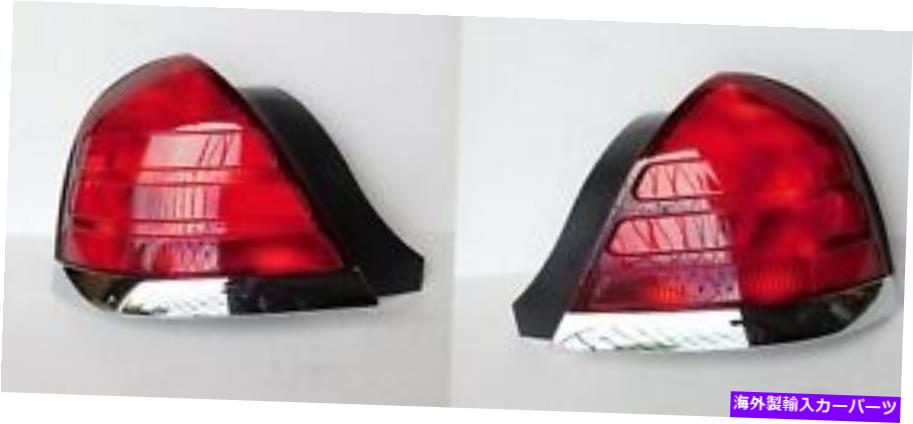 USテールライト 98-2011クラウンビクトリアの両方ドライバー＆パッセンジャーテールレンズレッド/クロームトリム 98-2011 CROWN VICTORIA BOTH DRIVER & PASSANGER TAIL LENS RED / CHROME TRIM【並行輸入品】｜Us Custom Parts Shop USDM