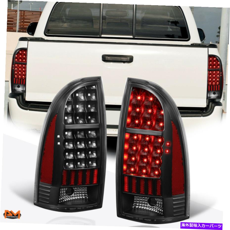 USテールライト 05-15タコマ対フルLEDテールライトリアブレーキ/リバースランプブラックハウジング For 05-15 Tacoma Pair Full LED Tail Light Rear Brake/Reverse Lamp Black Housing【並行輸入品】