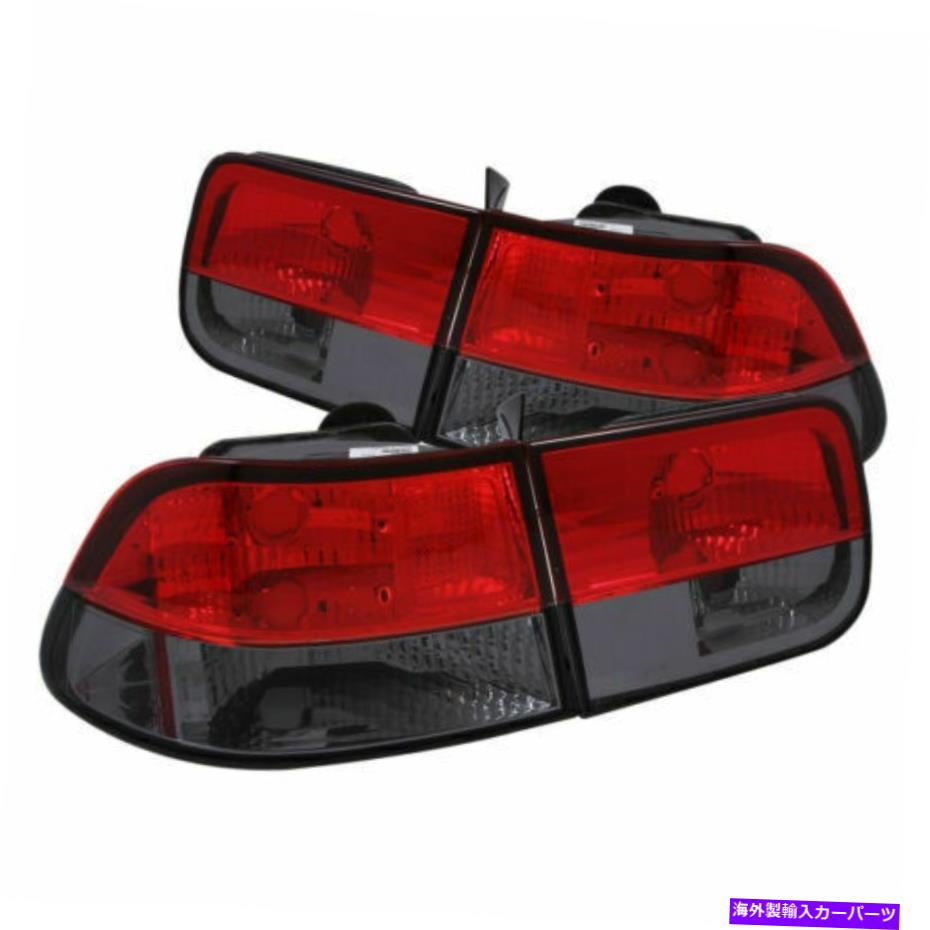 USテールライト Anzo 221206 96-00ホンダシビック2ドアのための赤い煙レンズ白熱テールライト Anzo 221206 Red Smoke Lens Incandescent Tail Lights for 96-00 Honda Civic 2-Door【並行輸入品】