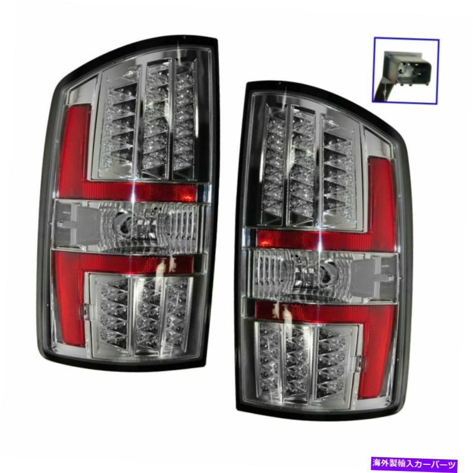 USテールライト RAM 1500 2500 3500のためのTaillight LampのペアをLED Taillightランプのペアを導きました Chrome Bezel Performance LED Taillight Lamp Pair Set for Ram 1500 2500 3500【並行輸入品】