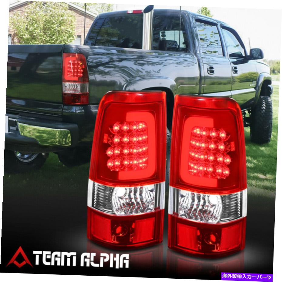 USテールライト 2003-2007 Silverado / Sierra Flaetside {LED Red C-Bar} Chrome / Red Taill Light Fits 2003-2007 Silverado/Sierra Fleetside {LED RED C-BAR} Chrome/Red Tail Light【並行輸入品】
