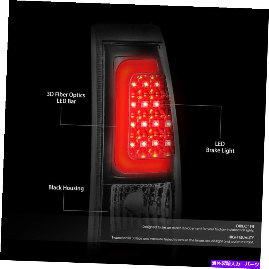 USテールライト 03-07シボリーSilverado / Sierraクリアレンズブラック3D LEDバーテールブレーキライト FOR 03-07 CHEVY SILVERADO/SIERRA CLEAR LENS BLACK 3D LED BAR TAIL BRAKE LIGHT【並行輸入品】