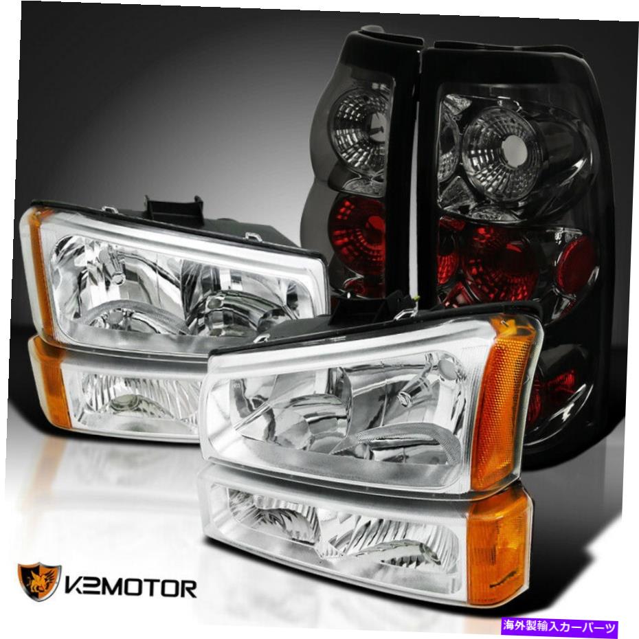 USテールライト Chevy 2003-2006 Silveardo Clear Headlights +バンパーランプ+スモークテールライト For Chevy 2003-2006 Silveardo Clear Headlights+Bumper Lamps+Smoke Tail Lights【並行輸入品】